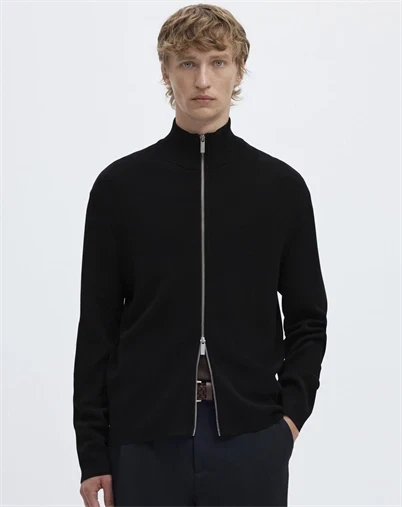 Selected - SLHTeller Relaxed Zip Cardigan - Black